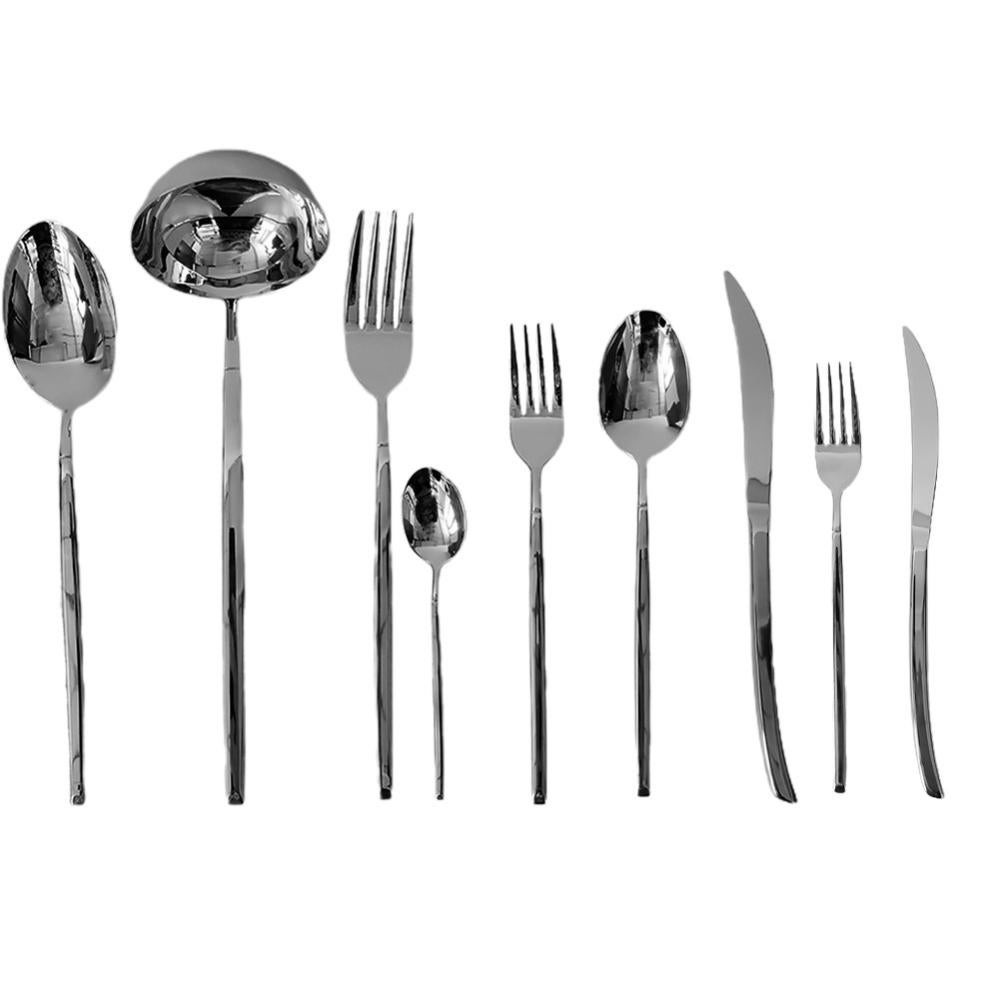 Servizio di posate lagostina per tavola 12 persone set da75 acciaio  inox18/10 forchetta cucchiaio coltello accessori vari
