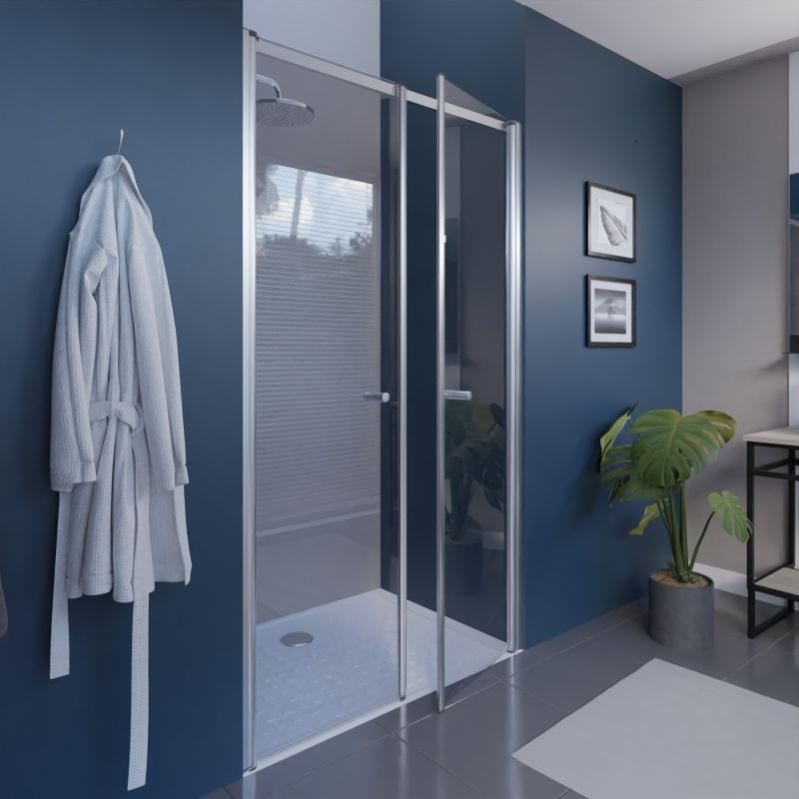 Porte de douche 120 cm PMR ouverture pivotante PACIFIC Leroy Merlin