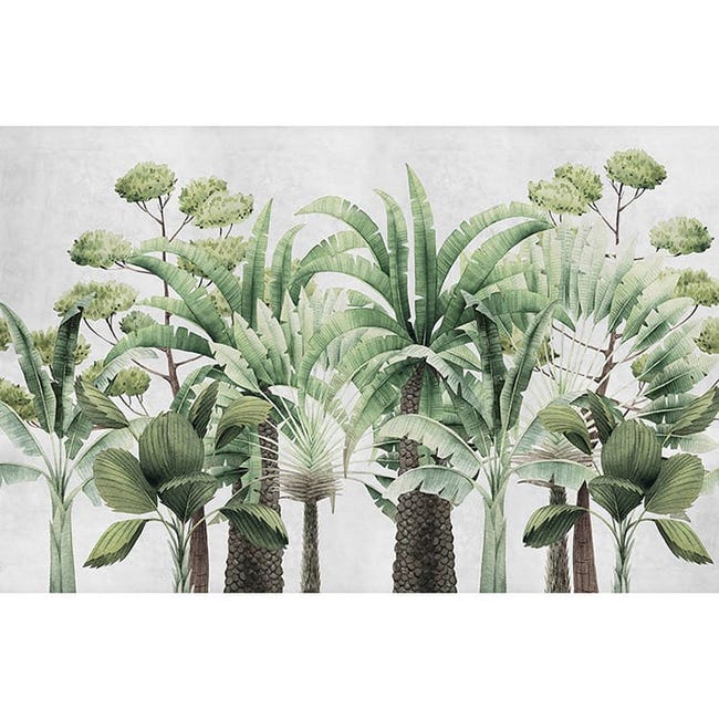 Papel pintado autoadhesivo palmeras y flores 65x300cm