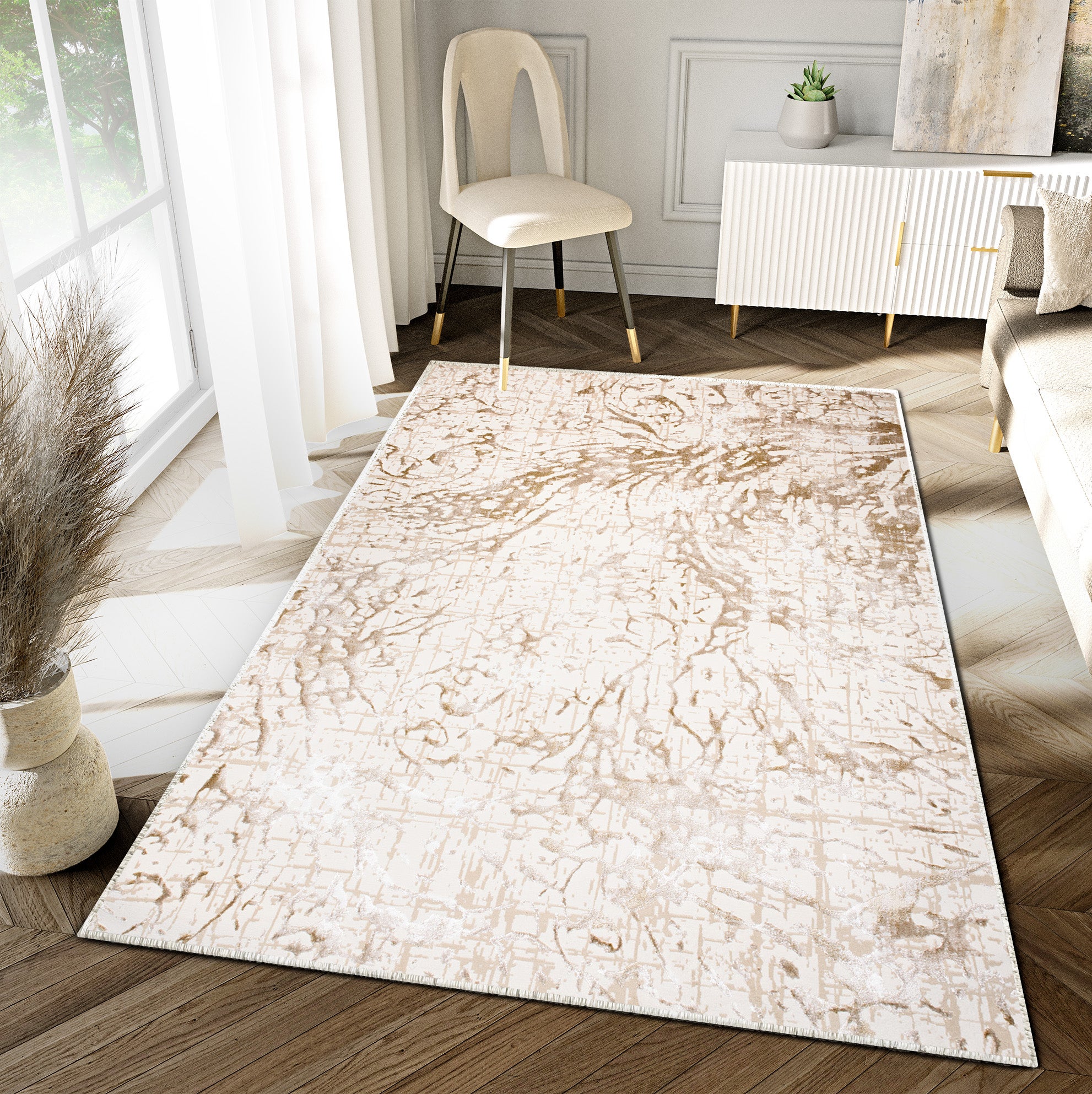 Tapis shaggy tapis salon chambre 160 x 200 cm beige