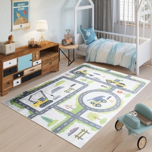 Tappeto Gioco Per Bambini Emma 160x230 Cm - Morbido, Antiscivolo, Lavabile, Stampa Leone Multicolore