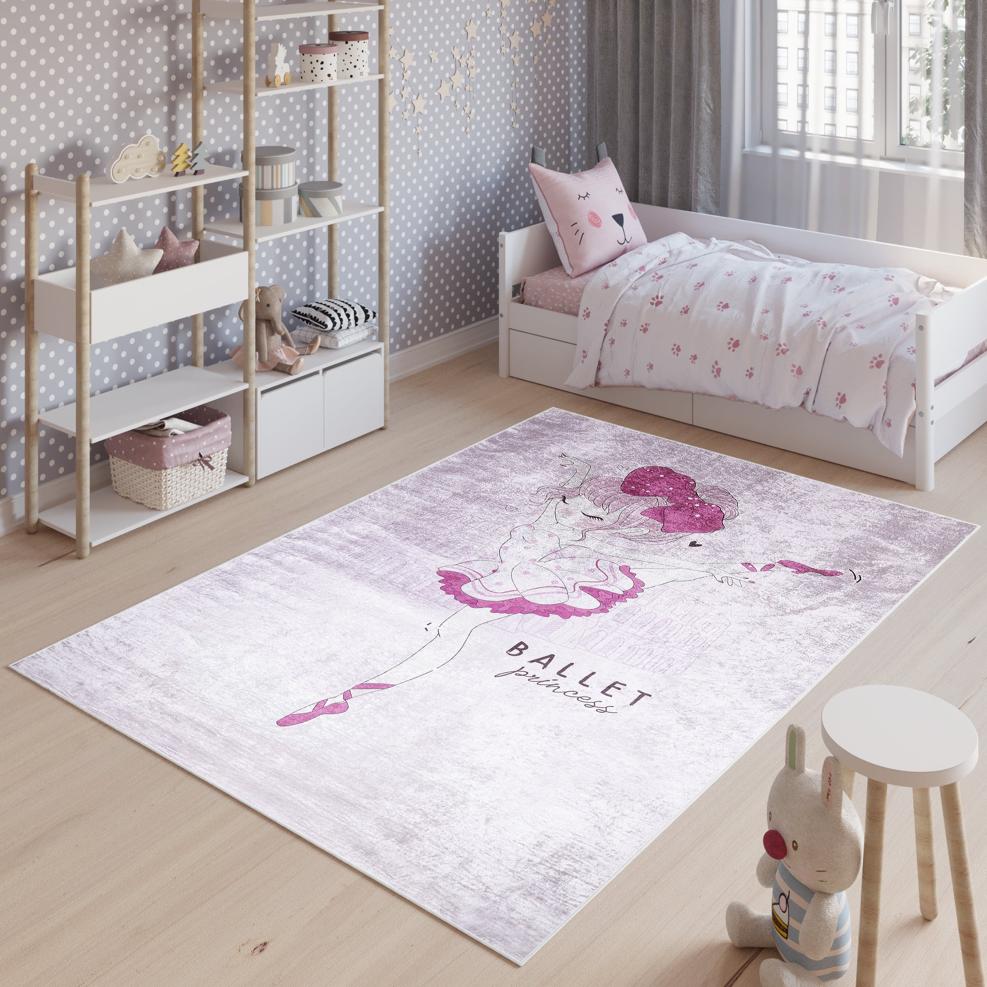 TAPISO Evra Tappeto Soggiorno Camera da Letto Rosa Unicolore Shaggy Pelo  Lungo 160x220