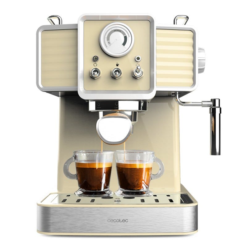 Cecotec Cafetera Express Cafelizzia 790 para espressos y cappuccinos, Brazo  portafiltros con Doble Salida y Dos filtros