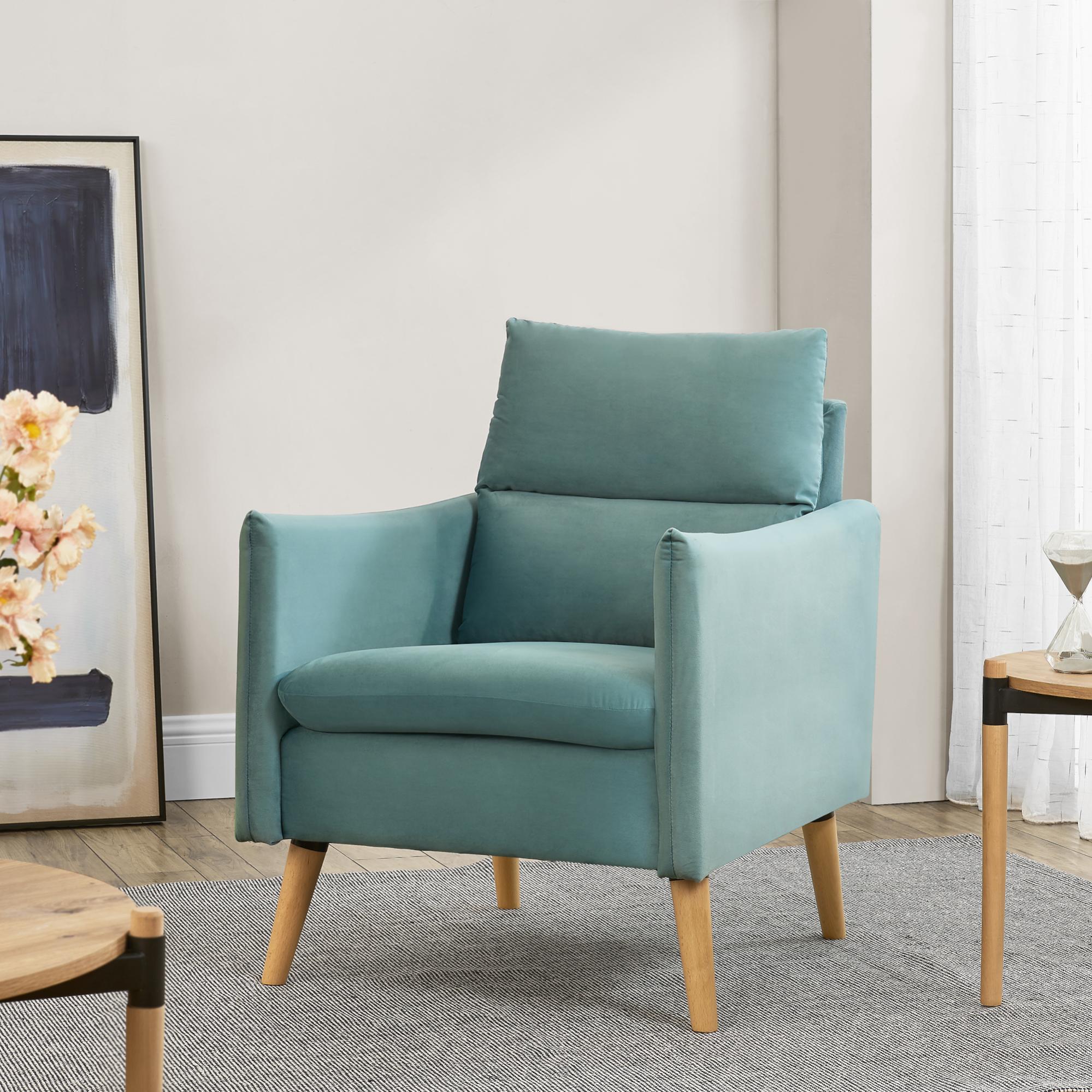 Poltrona Relax In Velluto Beige Con Braccioli - Per Salotto E Camera Da Letto - Foto 6