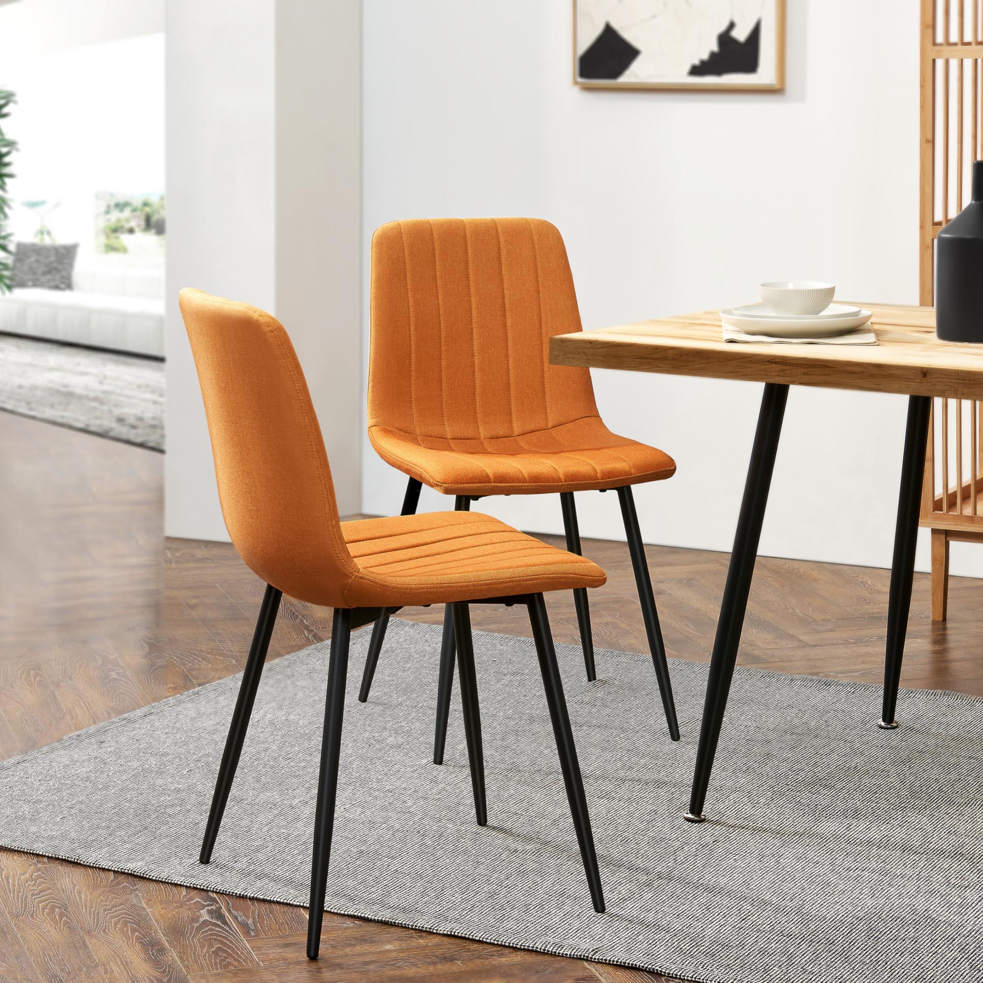 CLIPOP Set di 2 sedie da pranzo in velluto, imbottite, con schienale e gambe in metallo, sedie da salotto per sala da pranzo, soggiorno, camera da letto e ufficio