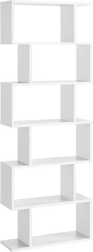 COSTWAY Bibliothèque Mural à 5 Niveaux en Forme de S et 6 Compartiments,  Meuble de Rangement Meuble Escalier pour Salon Bureau Chambre, 120 x 19,5 x  109 cm (Noir+Blanc, Modèle 1) : : Cuisine et Maison
