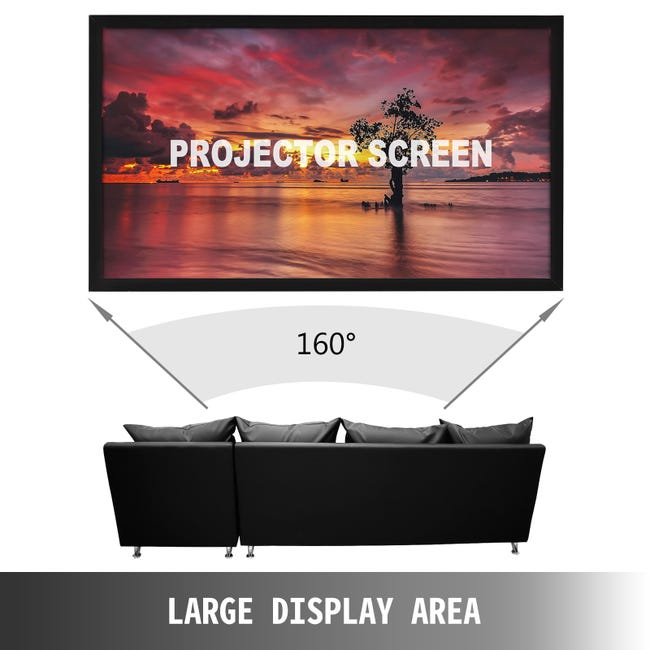 Toile de Projection sur Pied Projecteur Ecran avec Pied 120 Pouces  Aluminium Tissu Blanc PVC 278 x 221 x 94,5 cm - Cdiscount TV Son Photo