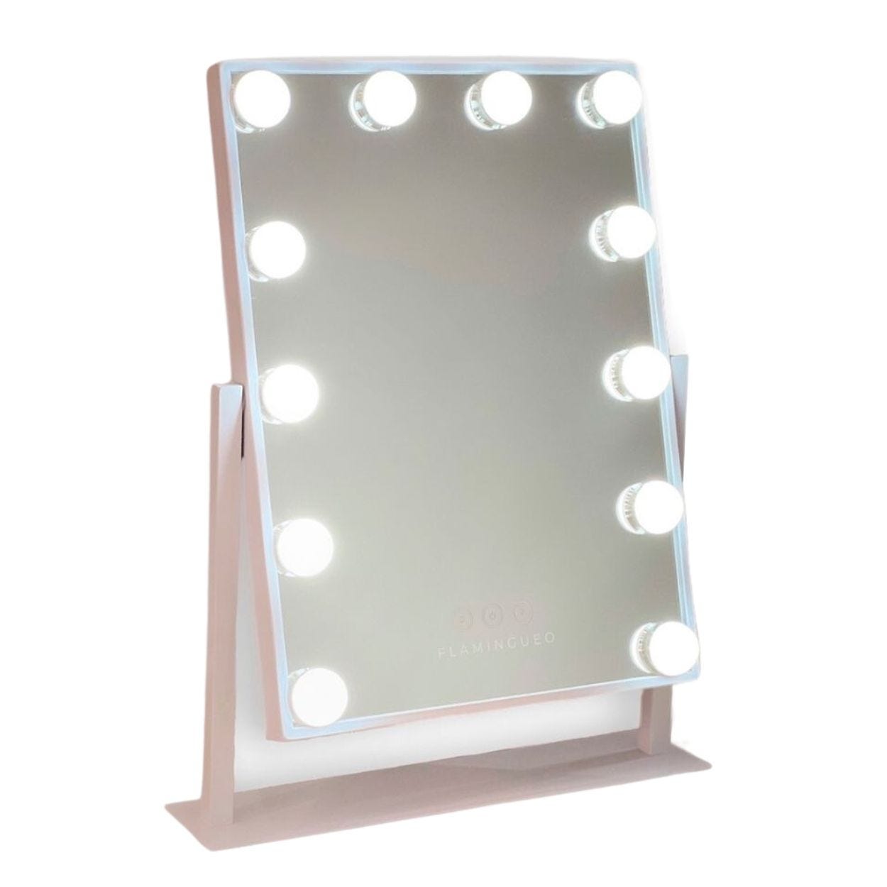 Specchio per trucco con 12 luci led luminosità regolabile bianco