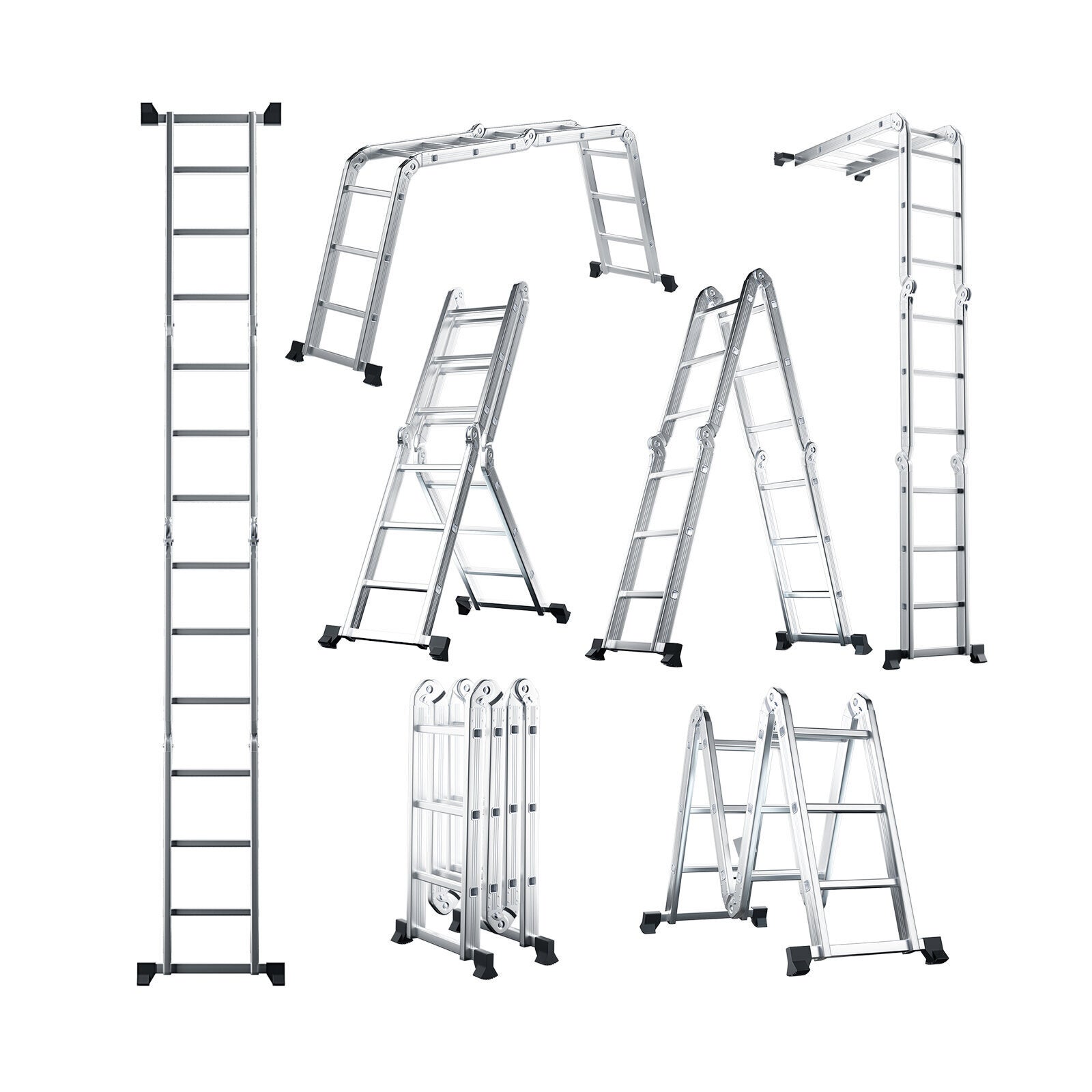 Échelle télescopique robuste de 7 m, échelle d'extension en aluminium avec  barre stabilisatrice et roues, charge 150 kg (taille : 7 m) : :  Outils et Bricolage