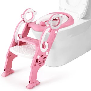 Réducteur de WC Bleu - Siège de toilette bébé enfant Réducteur WC échelle  Chaise Step Pot HB042