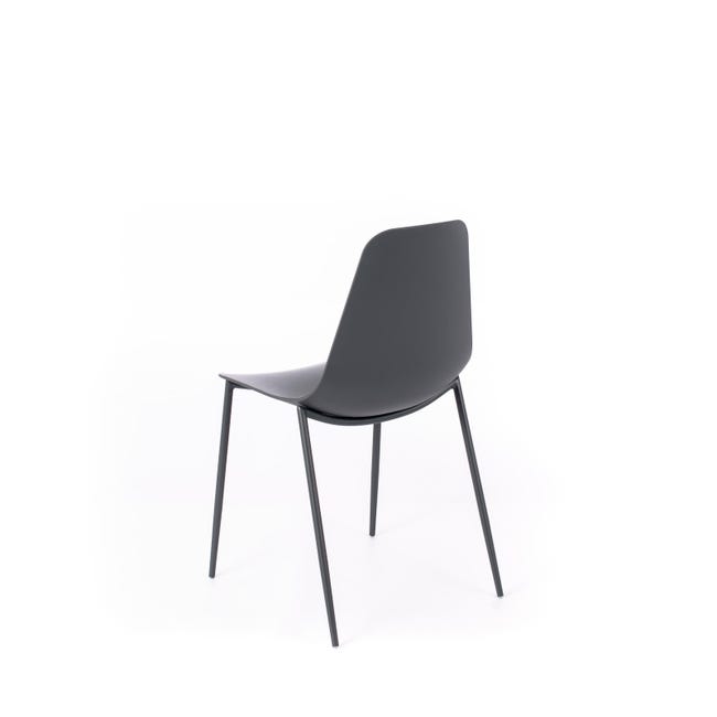 Set 4 Sedie Frida Grigio Scuro in polipropilene gambe metallo in tinta sedia  – Musa Home Design