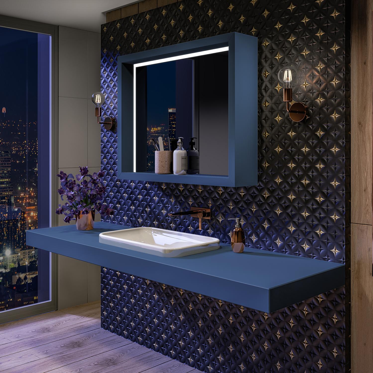 Moderne Miroir Avec LED Illumination Salle De Bain 50x90 Cm Avec Cadre Et Etagere Blanc Froid 7000 K 88894559 Moderne Miroir Avec LED Illumination Salle De Bain 50x90 Cm Avec Cadre Et Etagere Blanc Froid 7000 K 88894559