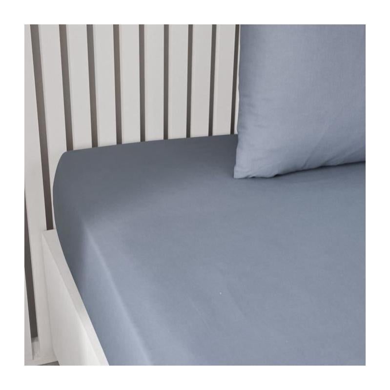 Drap housse TODAY Essential - 160 x 200+23 cm - 2 personnes - 100% Coton uni - Denim - 3