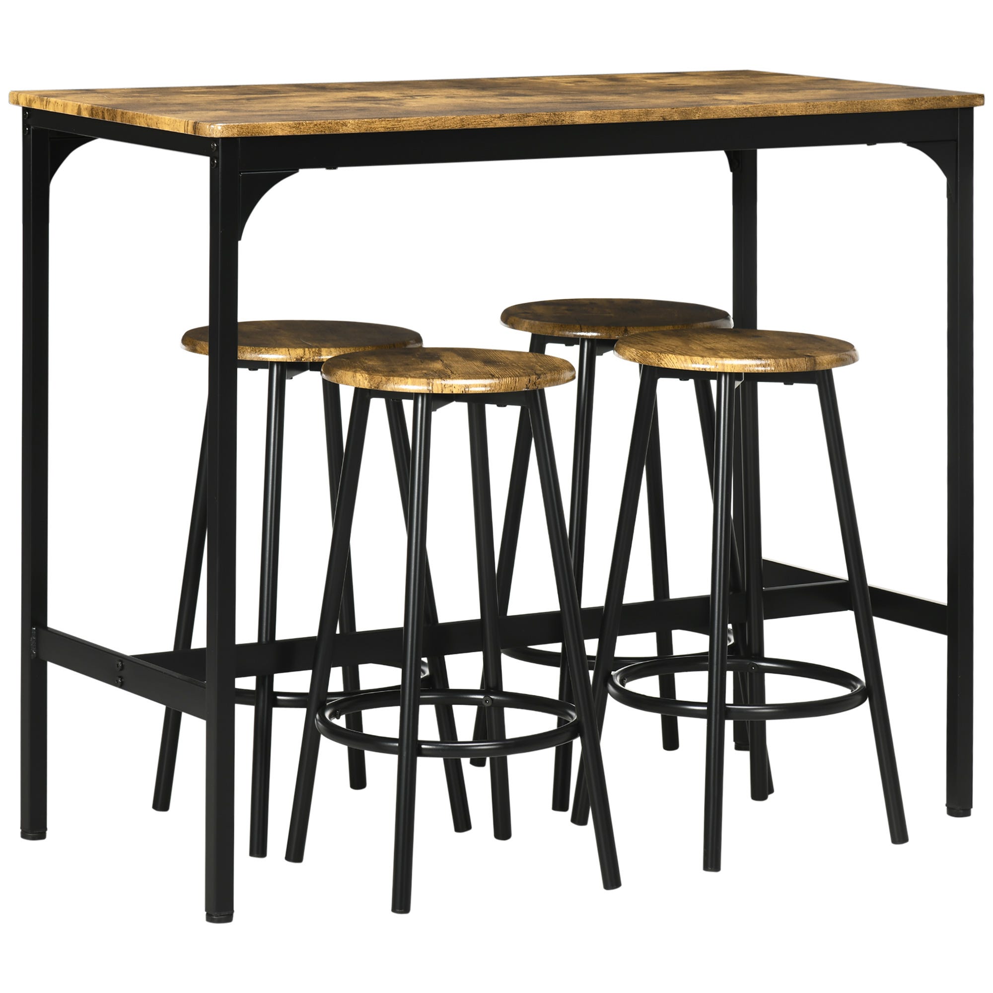  HOMCOM Juego de mesa de comedor industrial de 3 piezas para 2,  mesa de cocina y sillas, juegos de comedor para espacios pequeños : Hogar y  Cocina