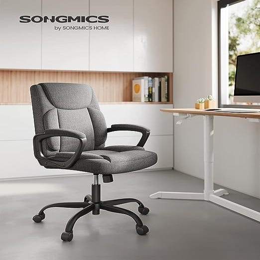 Chaise de bureau SONGMICS, chaise de bureau ergonomique, chaise pivotante,  assise