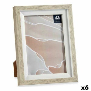 Cornice porta foto in legno vetro in crilex 21x29,7 cm bianco e beige