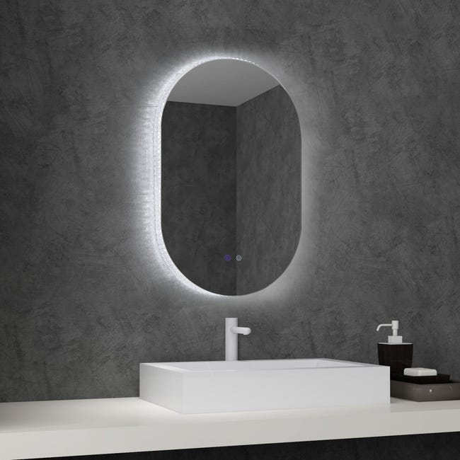 Espejo de baño OVAL con iluminación LED y sistema Antivaho