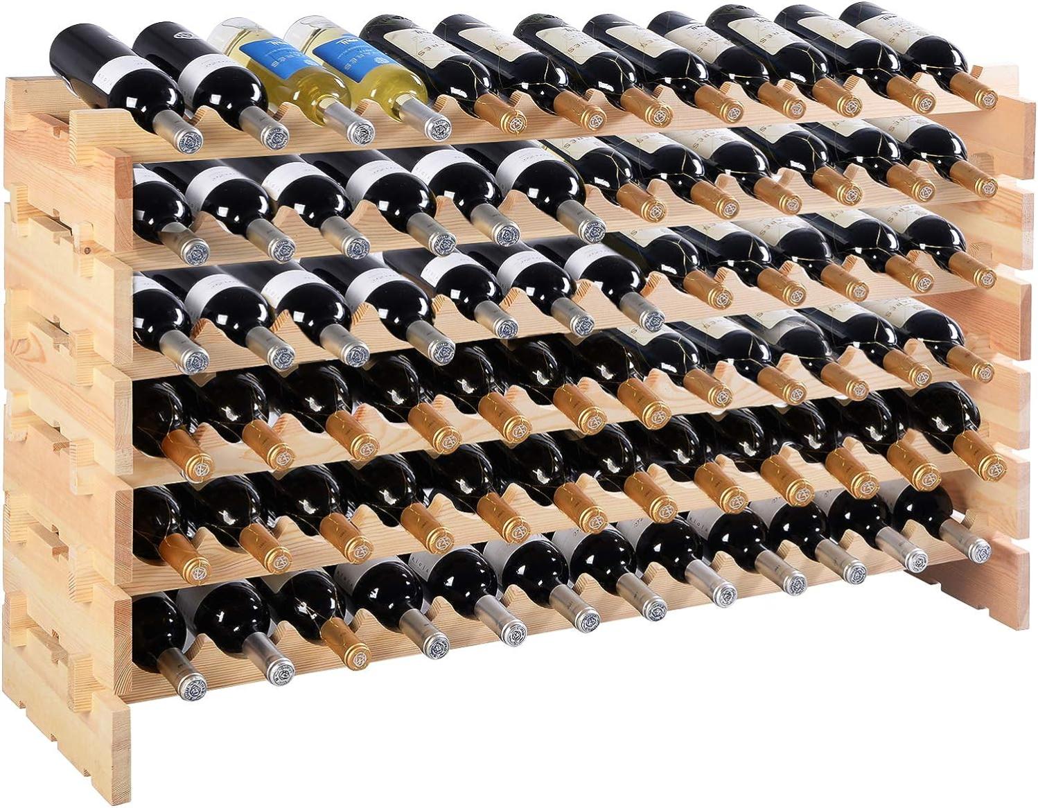 72 Bouteilles Étagère à Vin/Porte-Bouteilles 6 Étagères 119 x 29 x 71,5 ...
