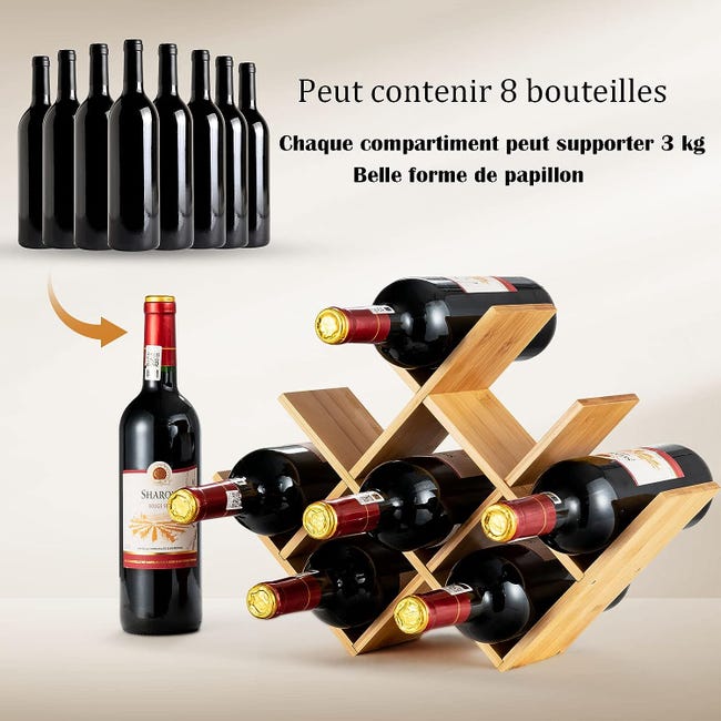 Casier à vin en bois, support de bouteilles de vin de comptoir, support de  présentation pour