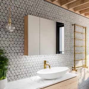 Ensemble de salle de bain 70cm avec miroir, ATOLL, Chêne naturel