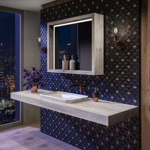 Miroir salle de bain avec éclairage LED 75x100cm - Noir 