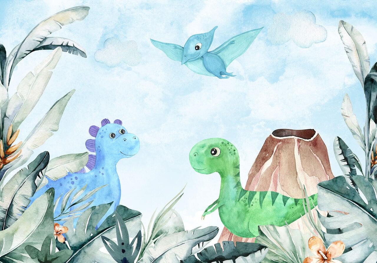 Papier Peint Terre des Dinosaures pour Enfant