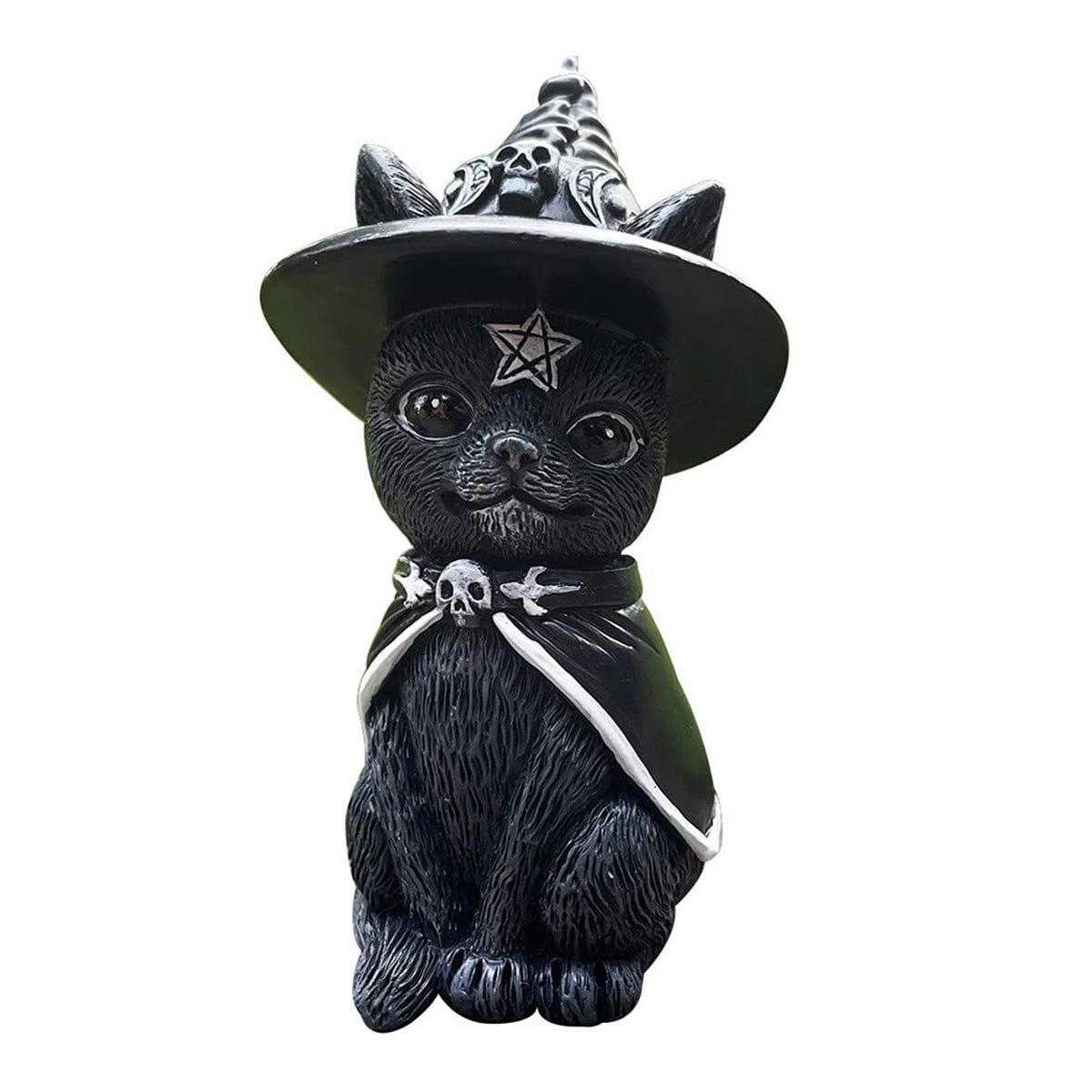 Adorables décorations de chat nain de sorcière - Figurines imperméables  pour l'intérieur et l'extérieur du jardin, joli décor d'Halloween-C