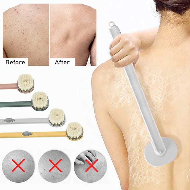 Acheter Brosse de bain en bois pour épurateur de corps Double face, brosse  de Massage à poils à long manche