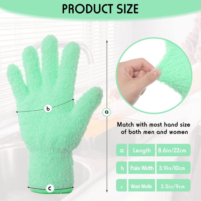 4 paires de gants de nettoyage lavables en microfibre pour nettoyer la  cuisine, la maison, les voitures, les miroirs, les lampes, les stores