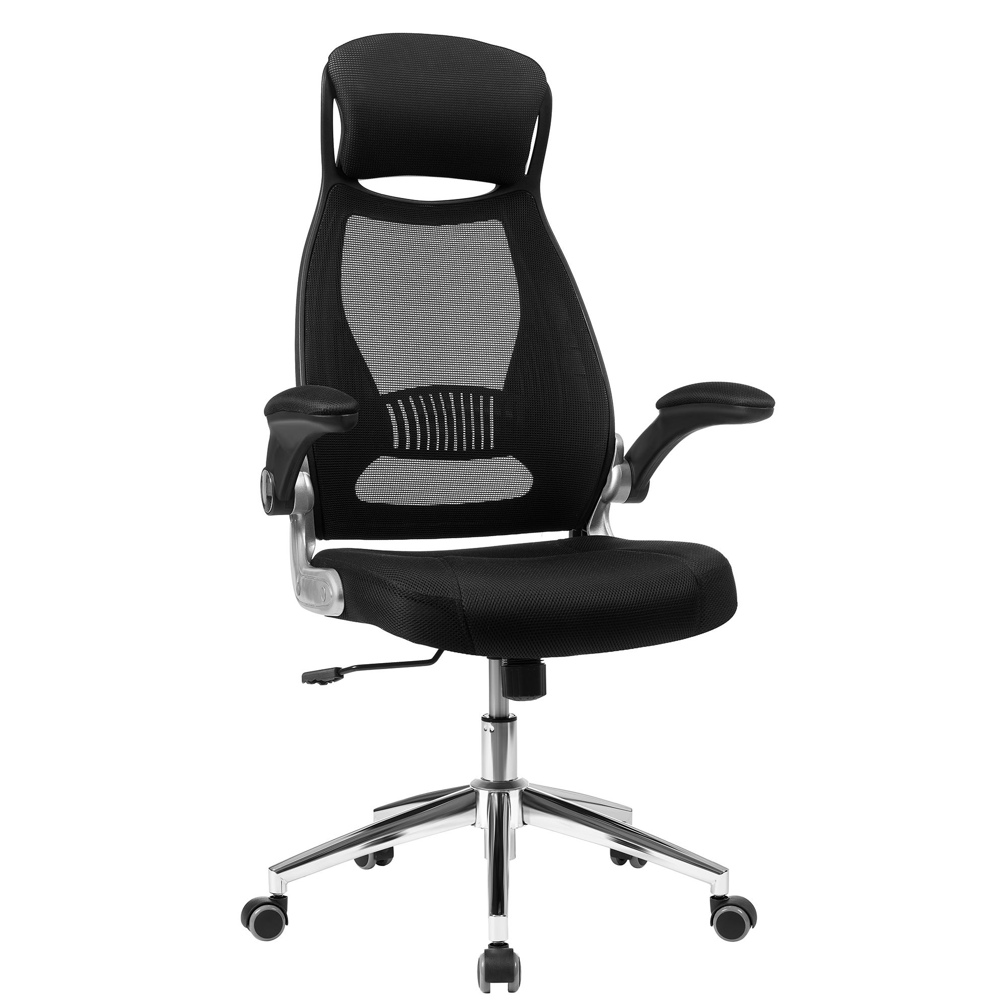 Fauteuil chaise siège de bureau pivotant réglable ergonomique avec  accoudoir blanc 0502020