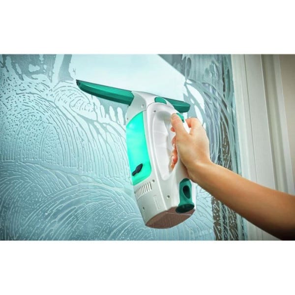 Leifheit Aspirateur à vitres Dry & Clean, lave vitre électrique utilisable  à 360° & manche 43 cm, set nettoyage pour toutes les surfaces lisses :  : Cuisine et Maison