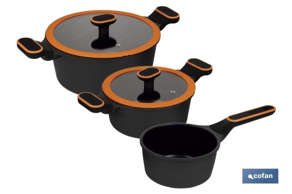 Batteria Da Cucina 5 Pezzi Acciaio Inox + Set 3 Padelle Antiaderenti Rame 16/20/24cm - 2