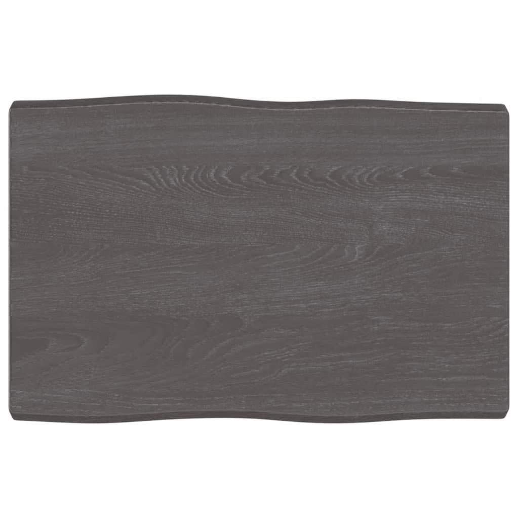 VidaXL Piano Per Tavolo In Rovere Massello Non Trattato - 80x60x2 Cm, Con Bordi Vivi, Per Fai-da-Te E Restauri - 3