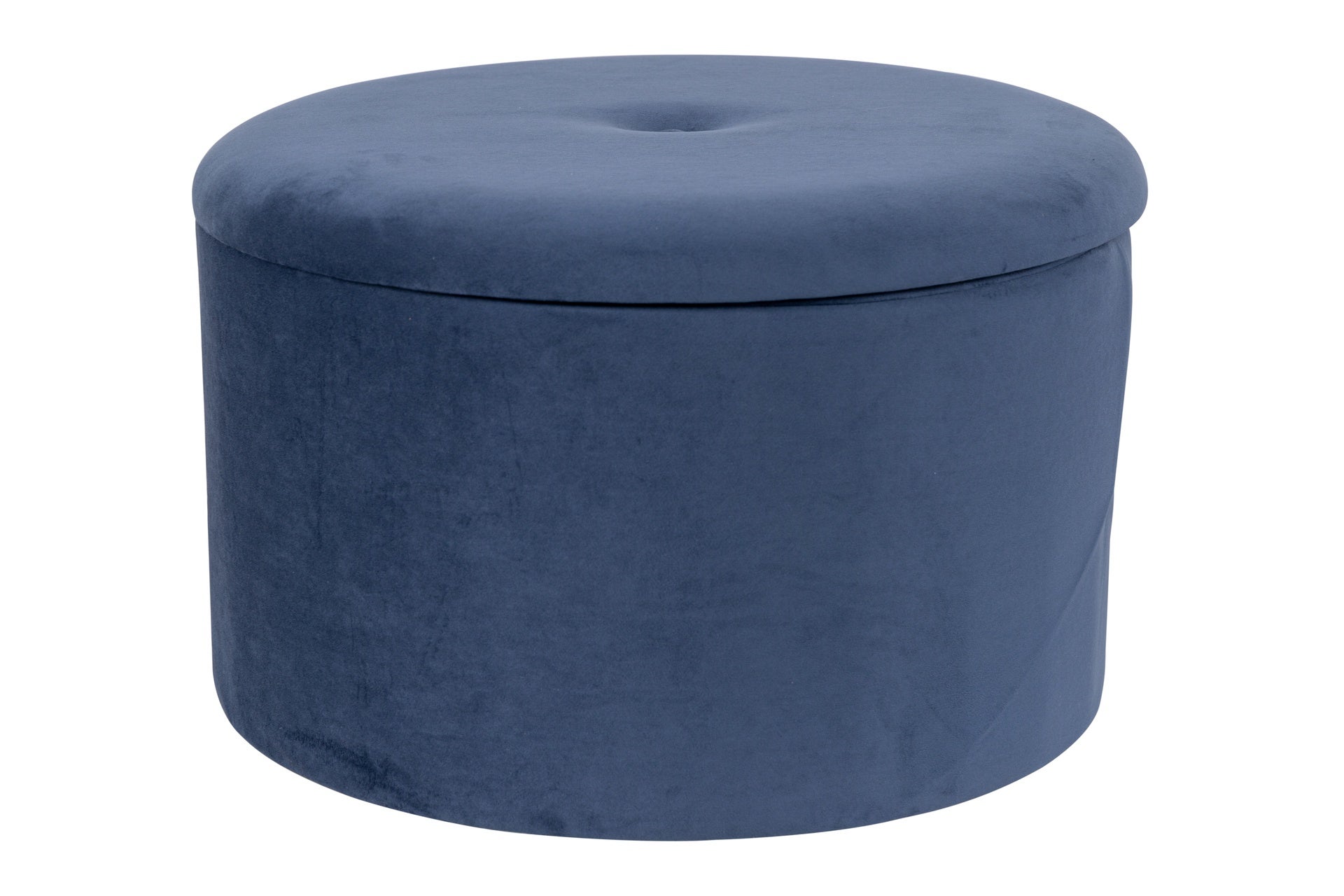 Pouf contenitore richiudibile in ecopelle blu