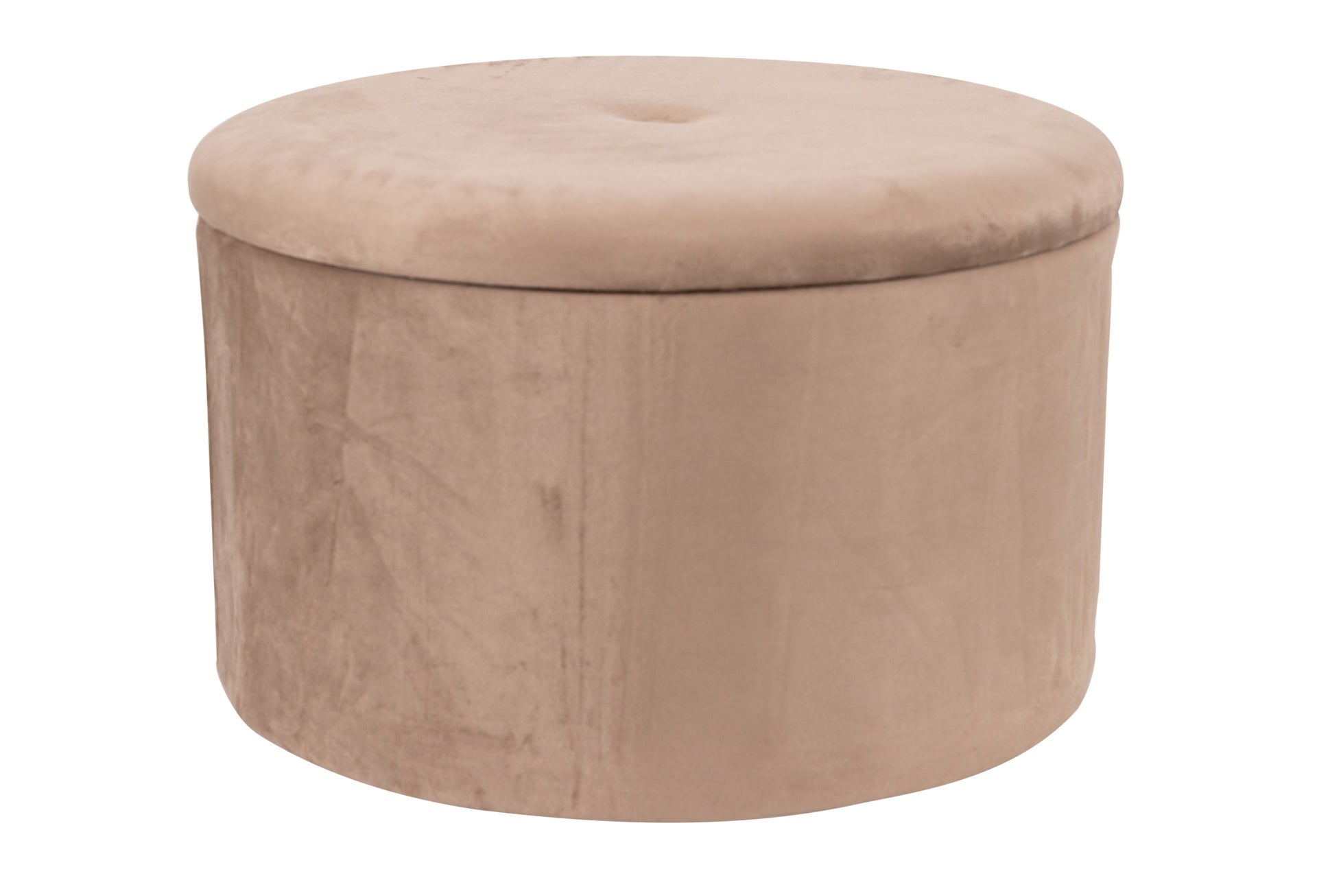 Pouf Contenitore Pieghevole Olimpia Velluto Beige 56X34