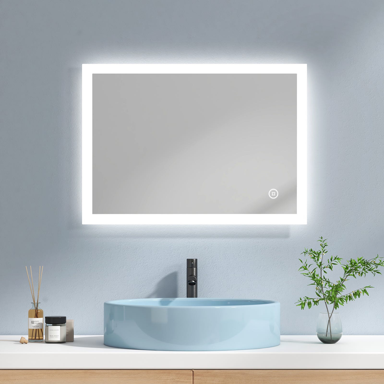 EMKE Miroir de salle de bain avec éclairage Miroir de salle de
