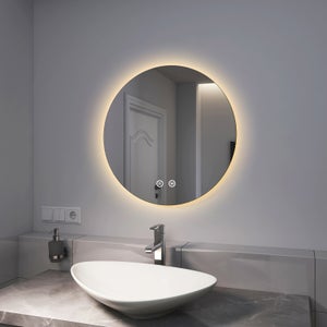 Miroir asymétrique à LED, Miroir de Toilette Mural, Miroir de Salle de Bain  avec lumières, Miroir éclairé sans Cadre, Commande Tactile, intensité  Variable 3 Couleurs, luminosité réglable, étanche : : Cuisine et