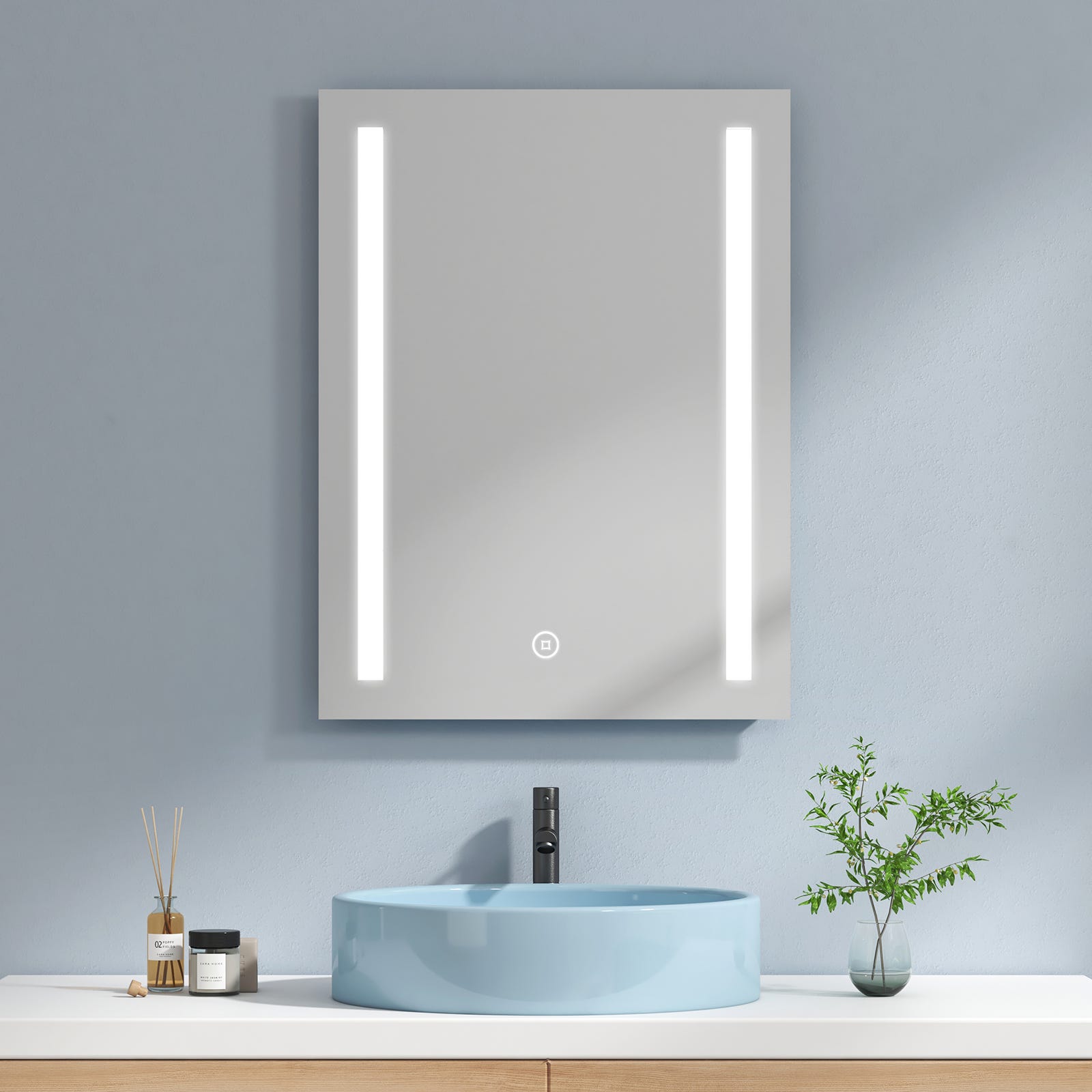 Miroir de salle de bain anti-buée LED 80 X 60 cm
