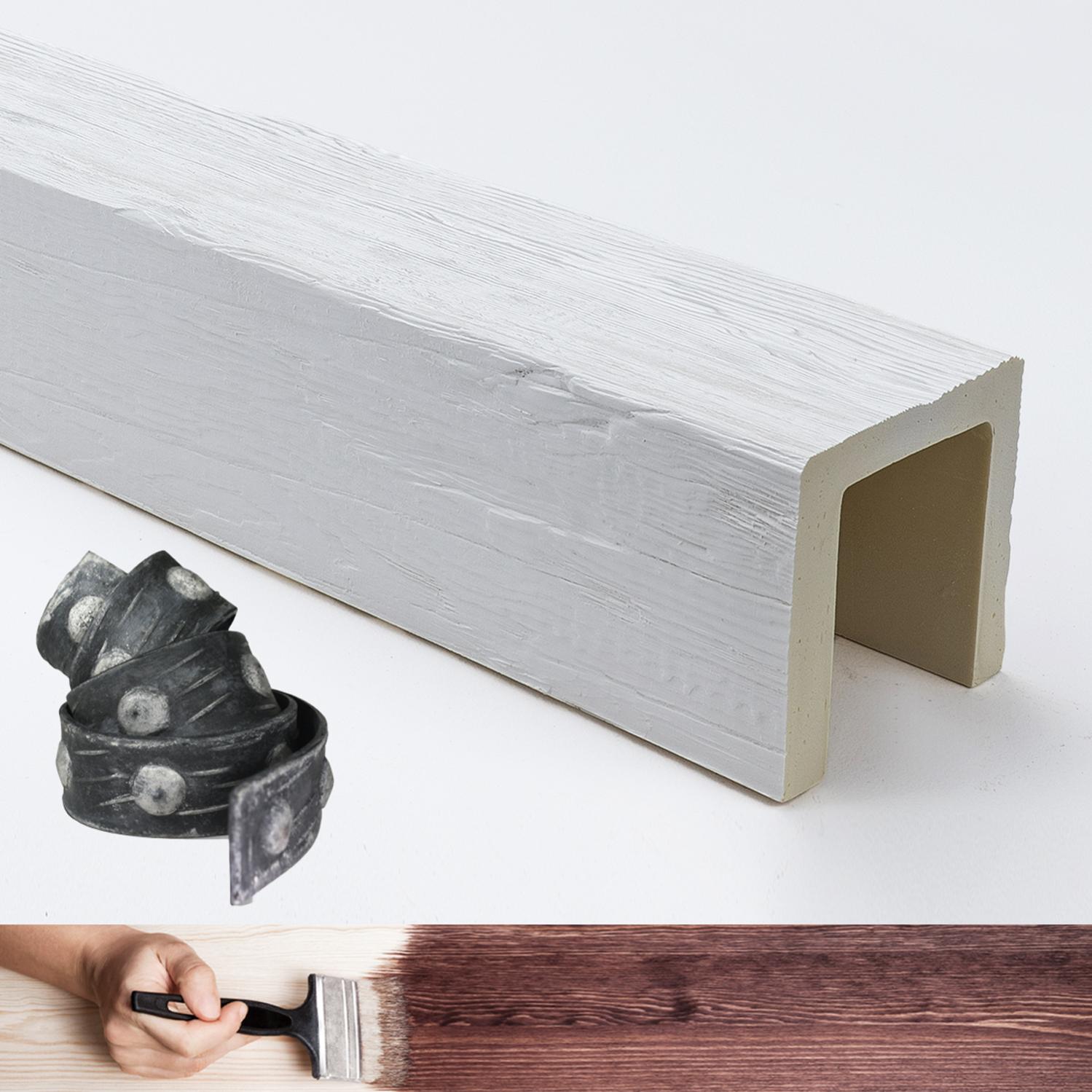 Eleni Wood - EW104 - Trave Decorativa In Finto Legno, Lunghezza 2 Metri, In Poliuretano Leggero E Resistente, Per Soffitto, Con Scasso Per Passaggio Cavi, Personalizzabile In 10 Colori (Mogano 21