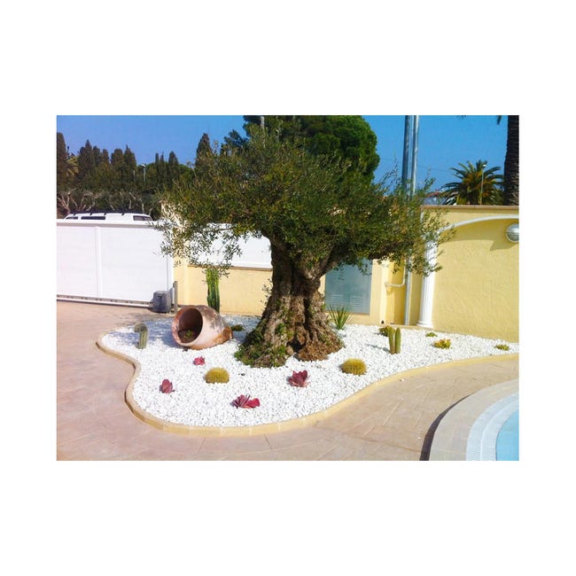 XHH 60–120 Gravier décoratif pour jardin Blanc crème,Dalle Jardin