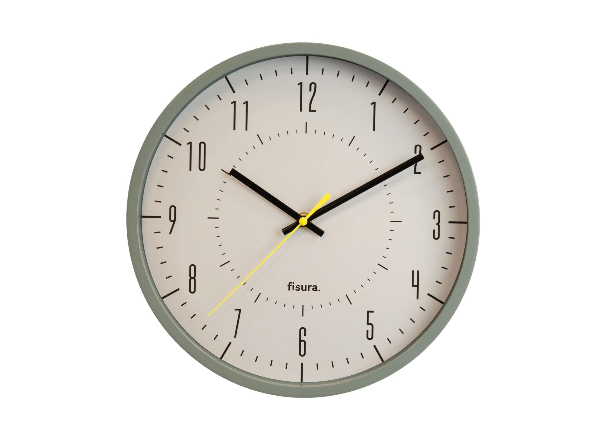 Fisura - Horloge murale grise originale. Horloge de cuisine moderne