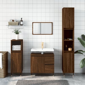 Mobile bagno a colonna in arte povera, vetrinetta in legno mod.Vittoria