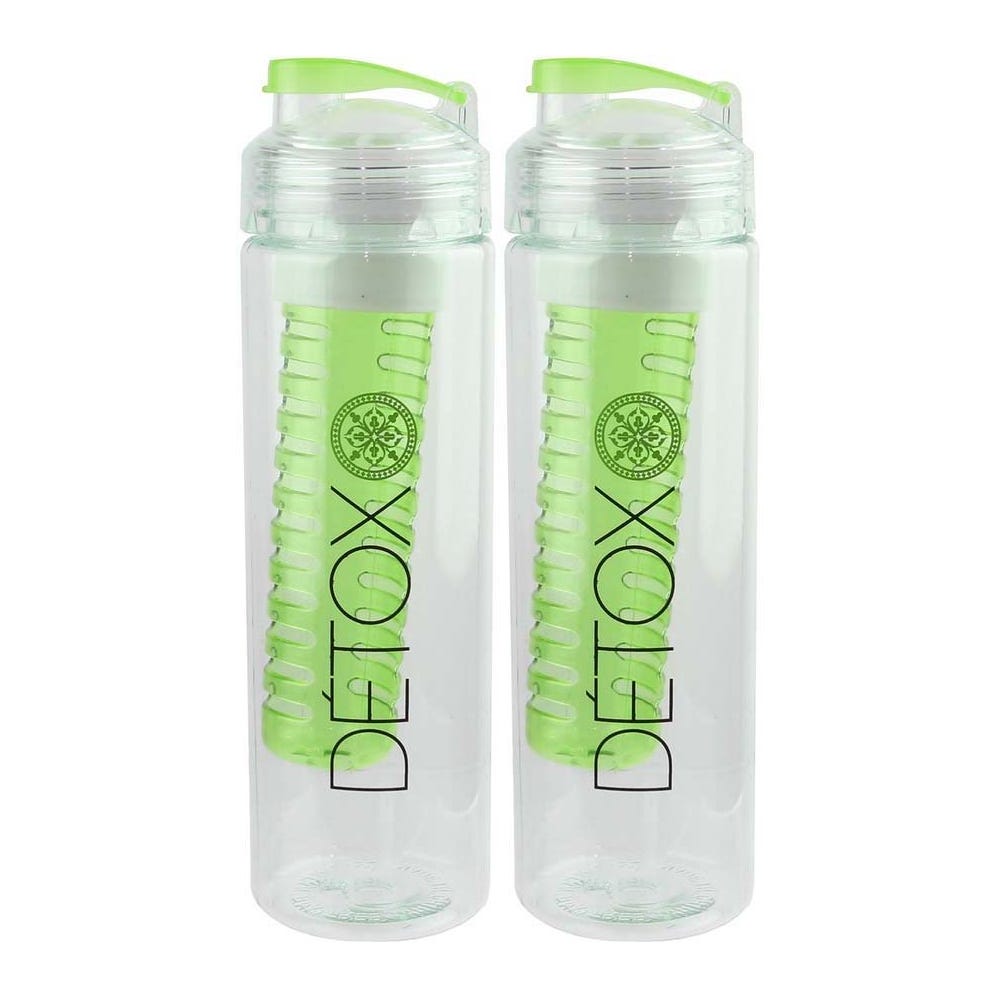 Bouteille D tox Avec Infusueur De Th Int gr 500 Ml Lot De 2 Vert bouteille-d-tox-avec-infusueur-de-th-int-gr-500-ml-lot-de-2-vert