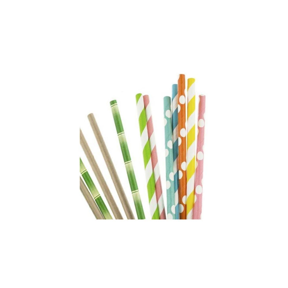 Lot De 100 Pailles Biodégradables En Feuille D'or