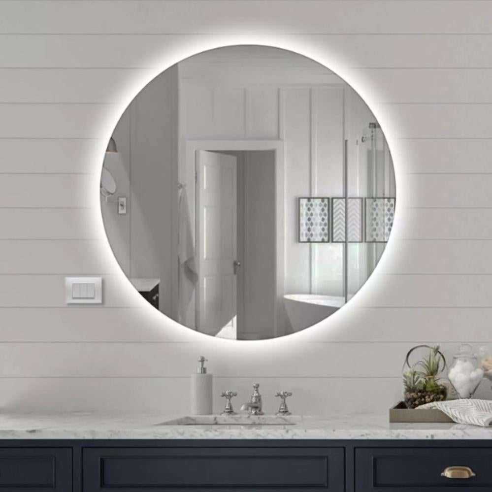 Specchio bagno rotondo 120 cm con luce led dimmerabile, antiappannamento e pulsante a sfioramento | Leroy Merlin