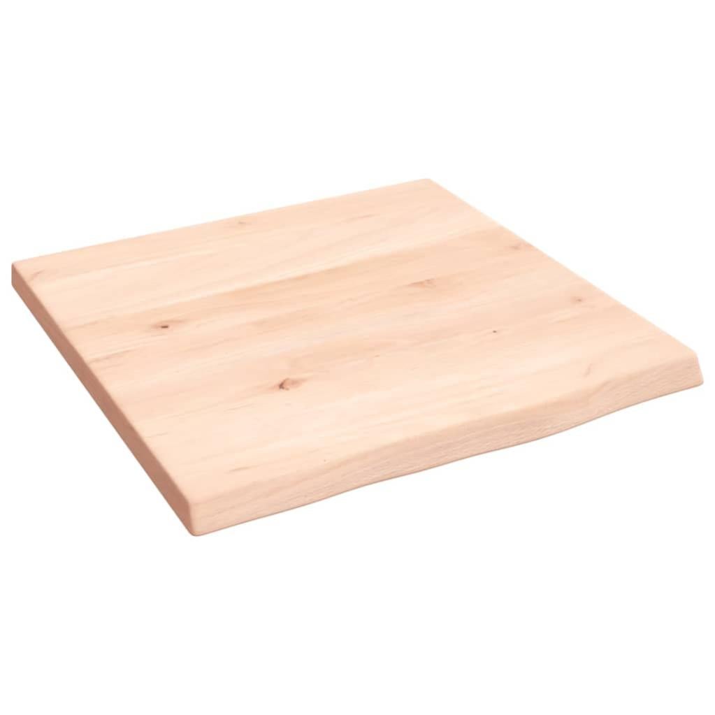 Piano tavolo in legno massello di rovere non trattato 100x50x(2-4) cm