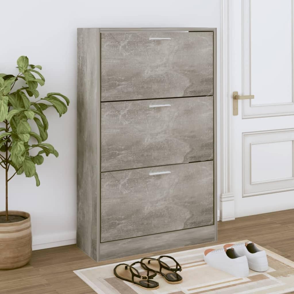 Scarpiera Grigio Cemento 102x35x55 cm in Legno Multistrato