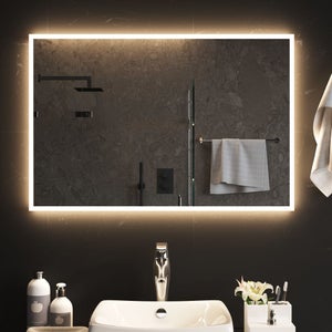 Specchio Beauty da Appoggio con Luce LED Tasto Touch ON/OFF