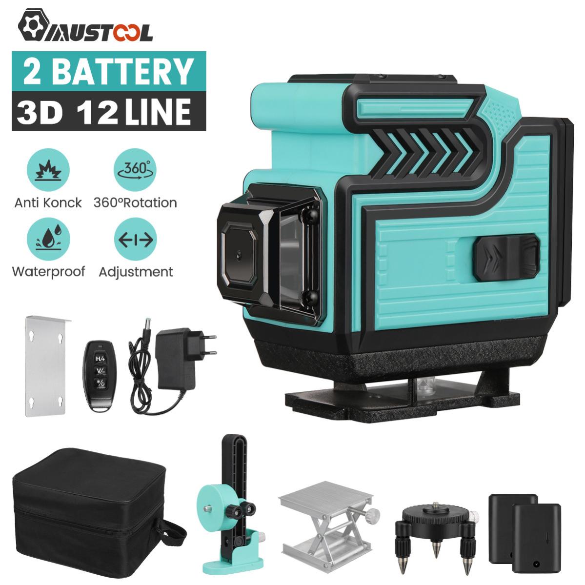 Livella Laser 4x360&deg; Autolivellante - Verde Con Telecomando E Treppiede