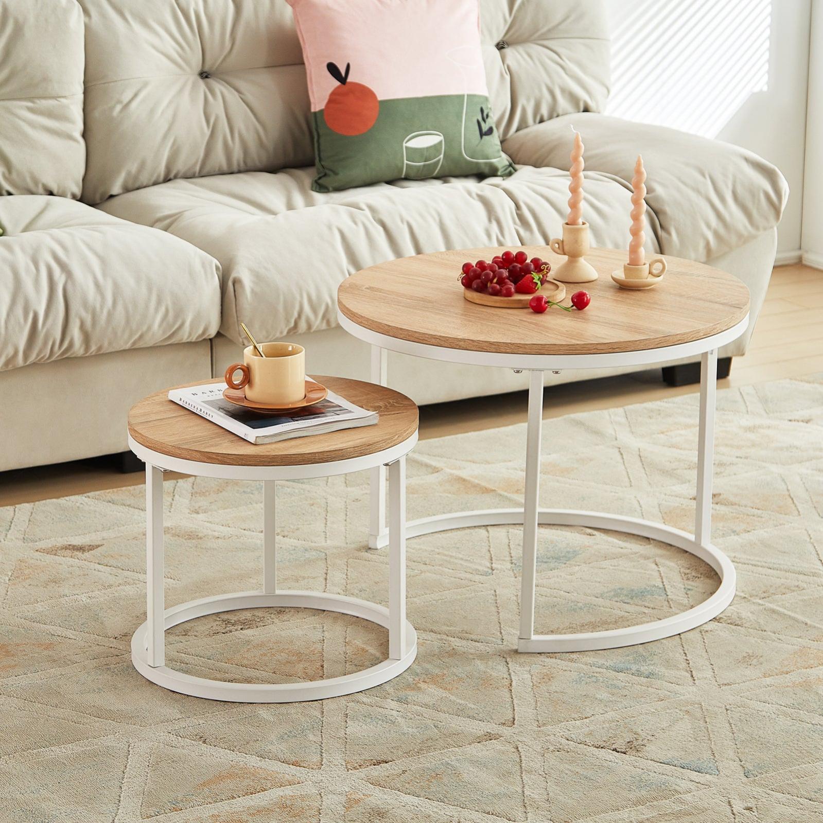 EGGREE Lot de 2 Tables Basses Gigognes Style Scandinave - Tables Basses ...